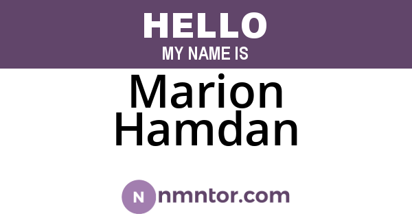Marion Hamdan