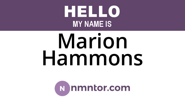 Marion Hammons