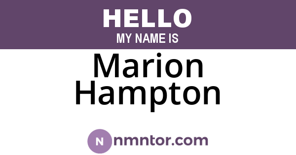 Marion Hampton