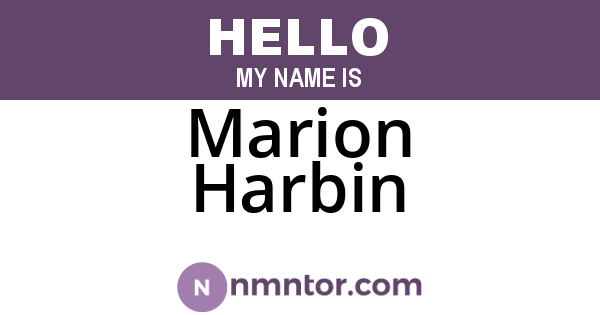 Marion Harbin