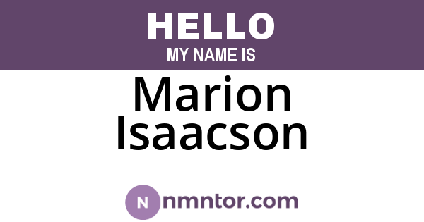 Marion Isaacson