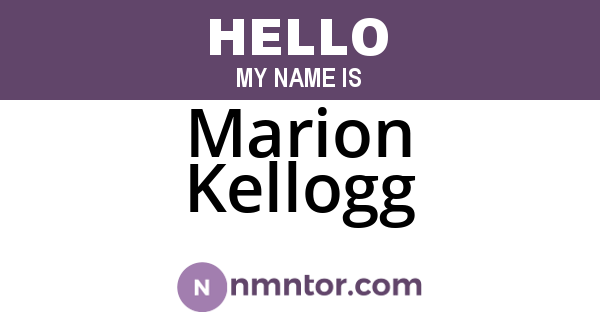 Marion Kellogg