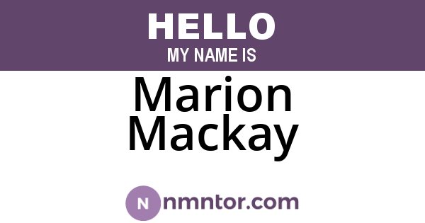Marion Mackay