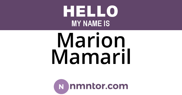 Marion Mamaril