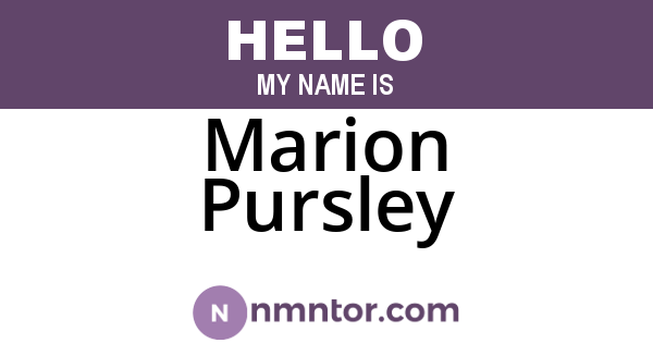 Marion Pursley