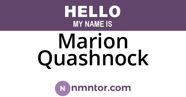 Marion Quashnock