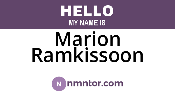 Marion Ramkissoon
