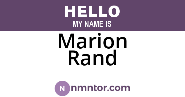 Marion Rand
