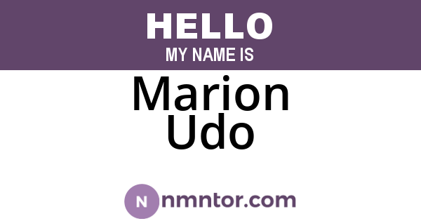 Marion Udo