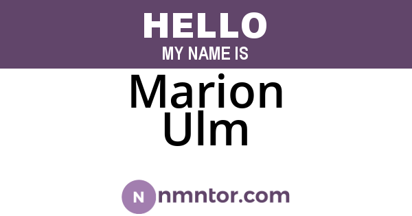 Marion Ulm