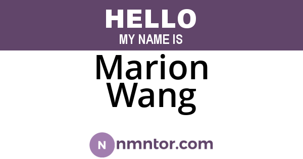Marion Wang