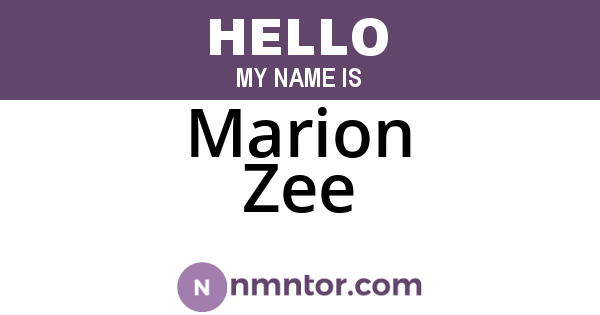 Marion Zee
