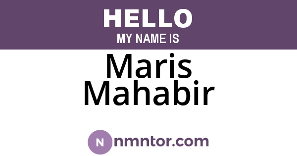 Maris Mahabir