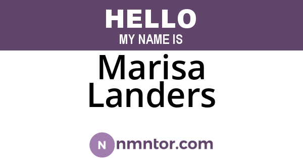Marisa Landers