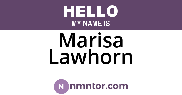 Marisa Lawhorn