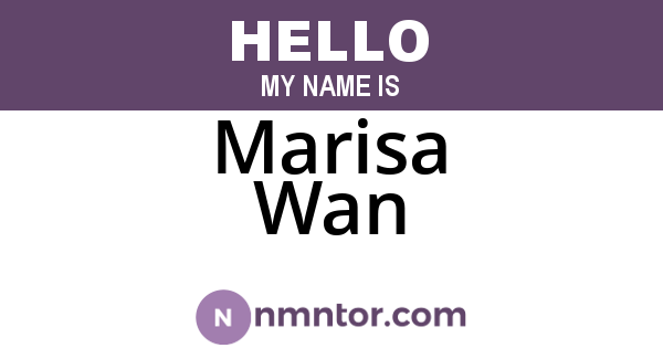 Marisa Wan