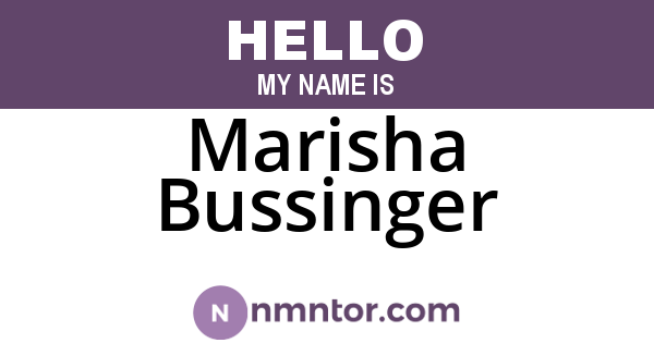 Marisha Bussinger