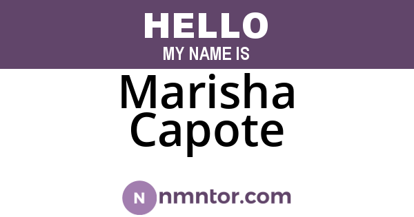 Marisha Capote