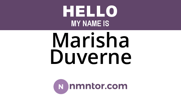 Marisha Duverne
