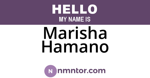 Marisha Hamano