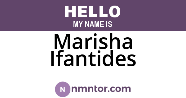 Marisha Ifantides