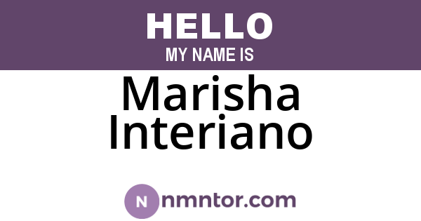 Marisha Interiano