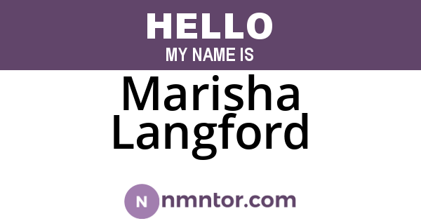 Marisha Langford