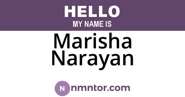 Marisha Narayan