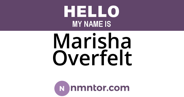 Marisha Overfelt