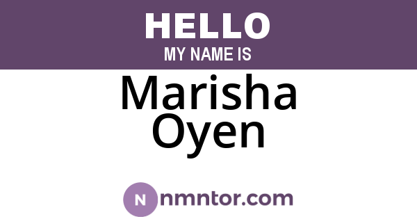 Marisha Oyen