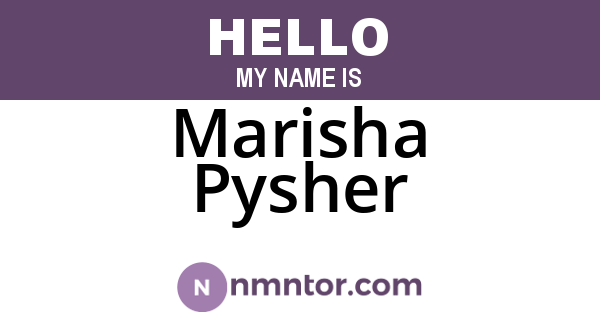 Marisha Pysher