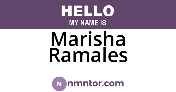 Marisha Ramales