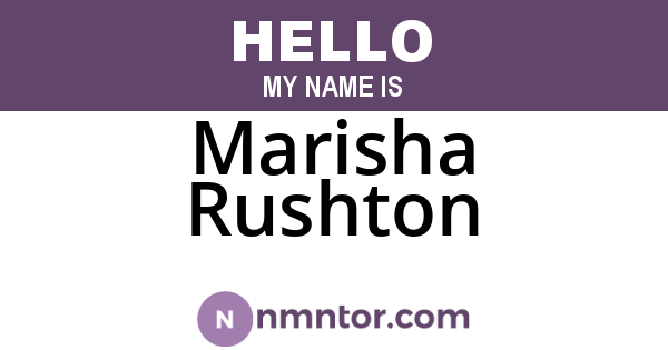 Marisha Rushton