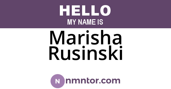Marisha Rusinski