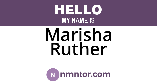 Marisha Ruther