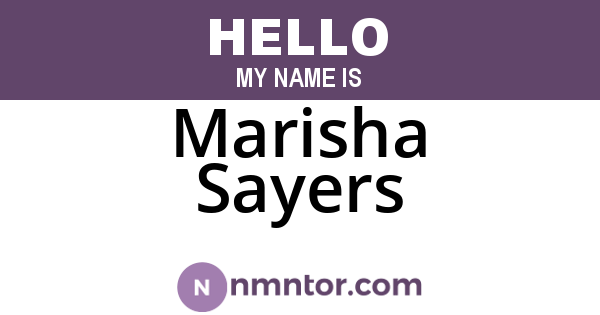 Marisha Sayers