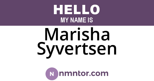 Marisha Syvertsen
