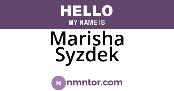 Marisha Syzdek
