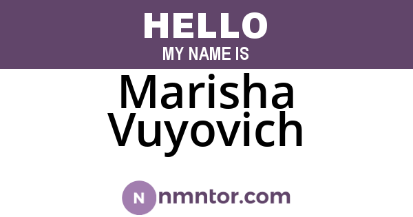 Marisha Vuyovich