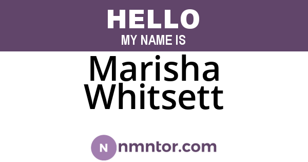 Marisha Whitsett
