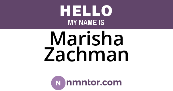 Marisha Zachman