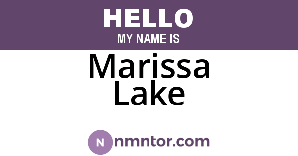 Marissa Lake