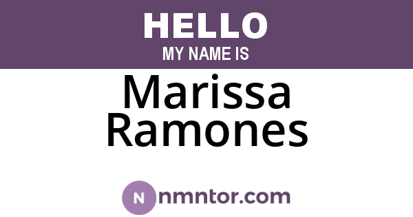 Marissa Ramones