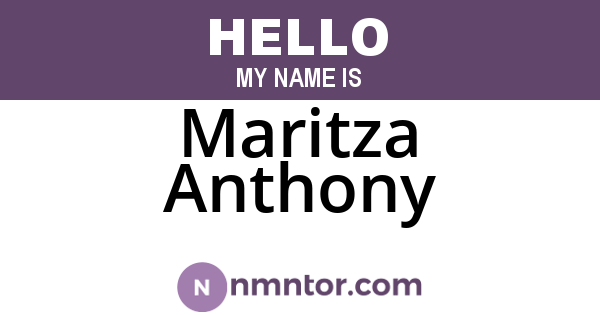 Maritza Anthony