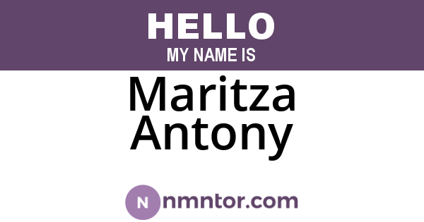 Maritza Antony