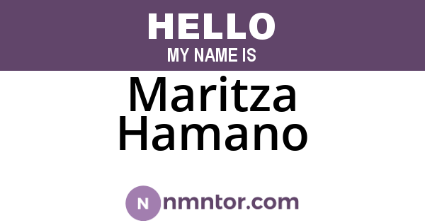 Maritza Hamano