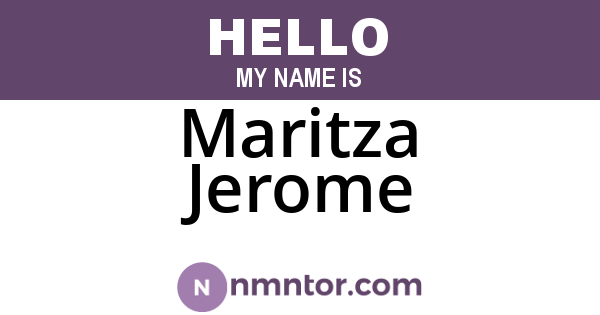 Maritza Jerome
