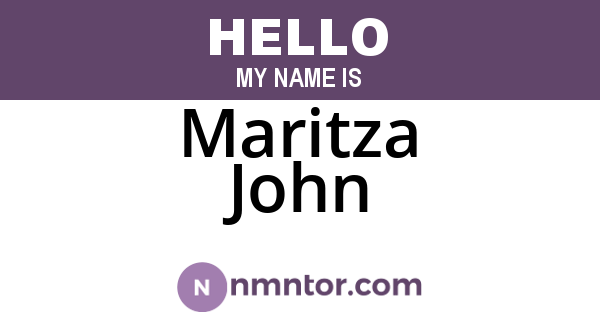 Maritza John