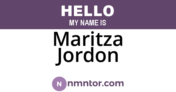 Maritza Jordon