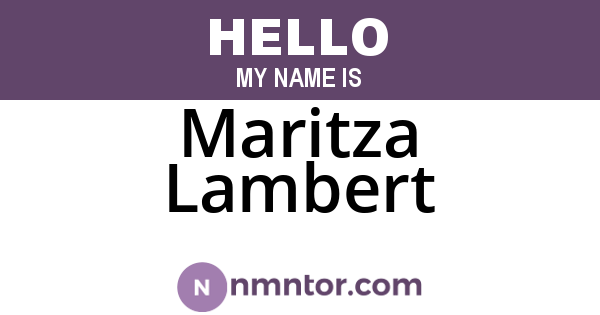 Maritza Lambert